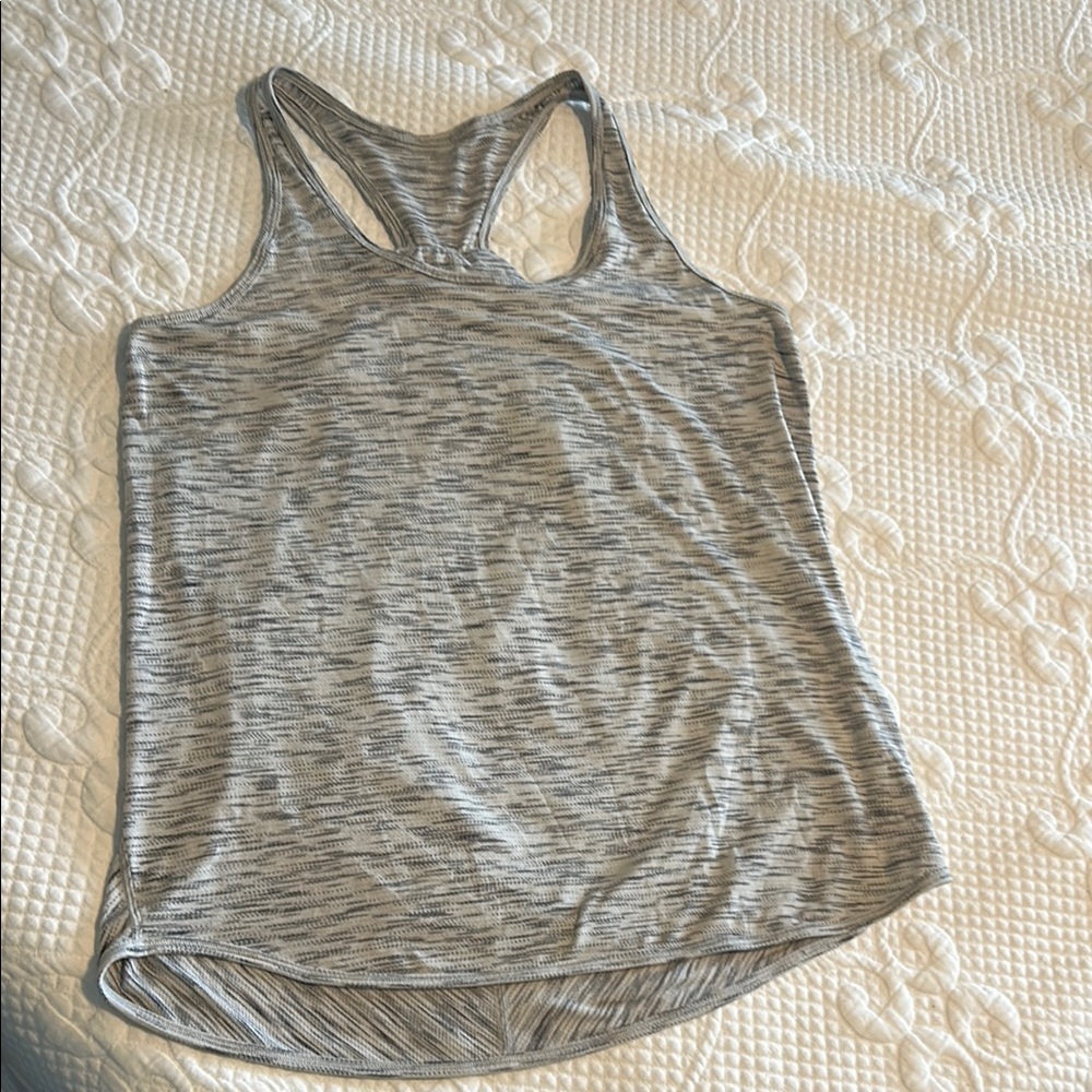 Lululemon Athletica Gray and White Sleeveless Tank Top